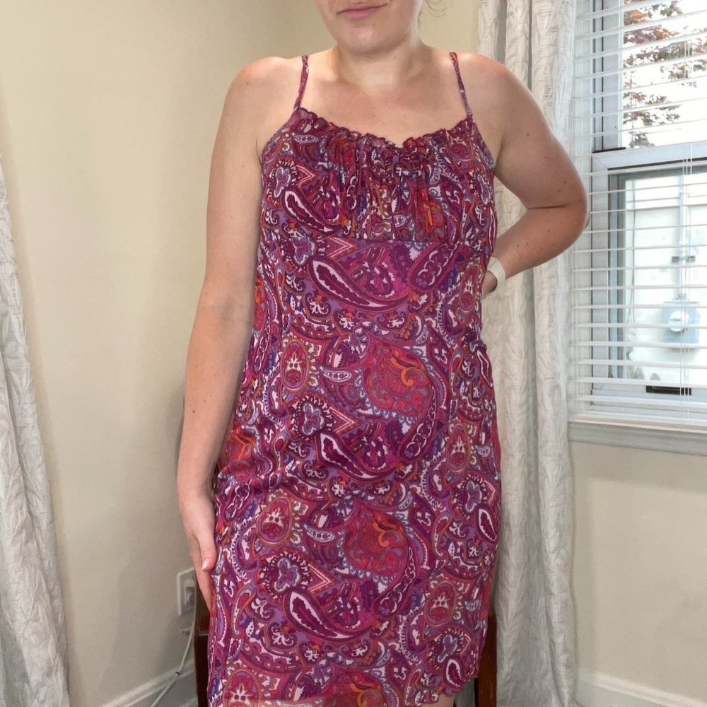 Y2K Purple Paisley Mini Dress by Xhilaration, Size S